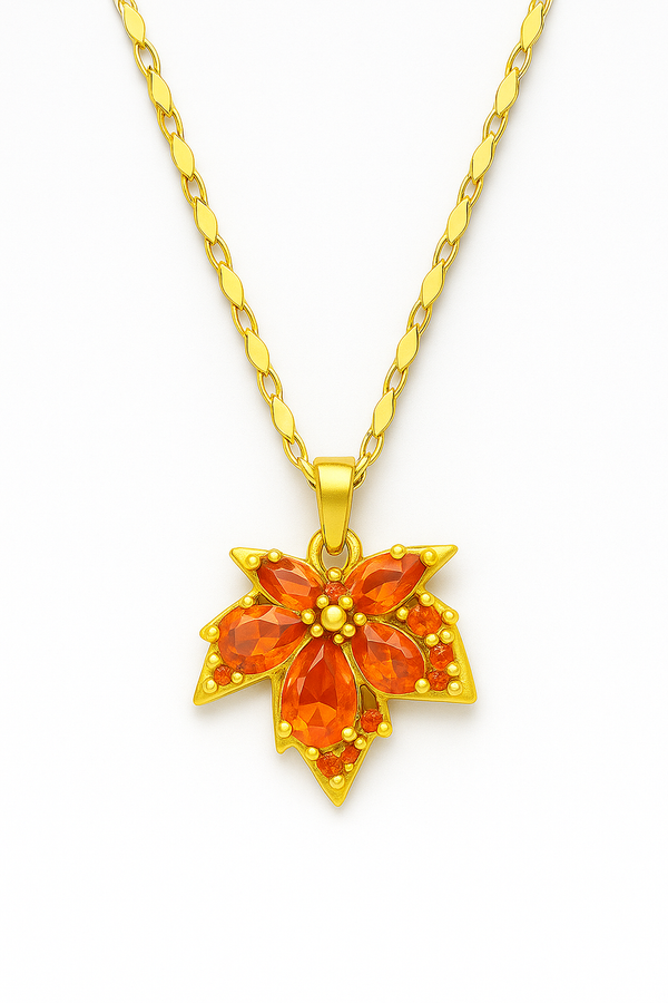 Red Maple Leaf Pendant Necklace